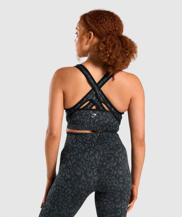 Damske Športové Podprsenky Gymshark Adapt Animal Seamless Čierne | TD7210369